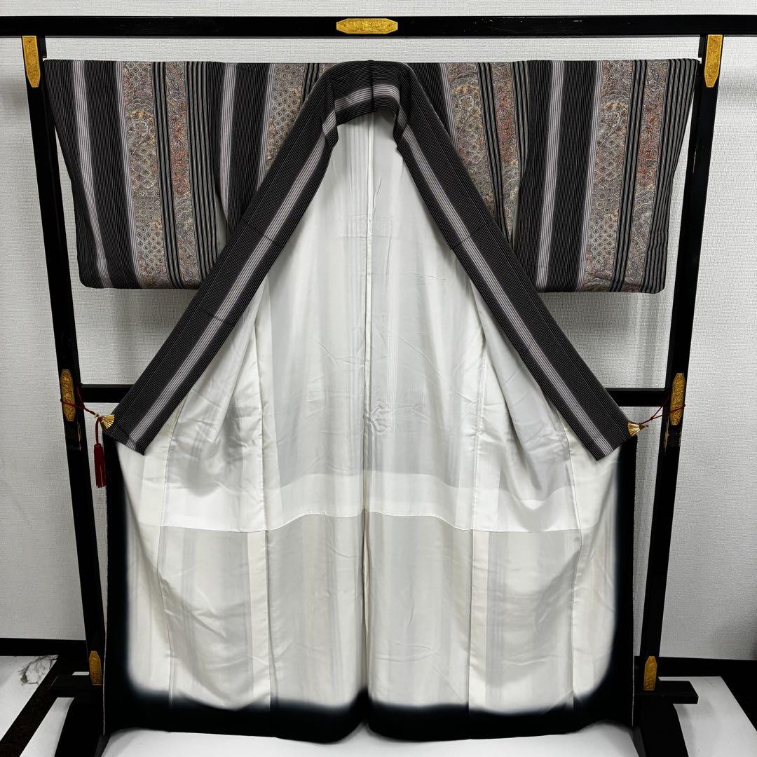 専用ページ裄68 伝統工芸士 関 正三郎 更紗 ストライプ 素敵 U-6683