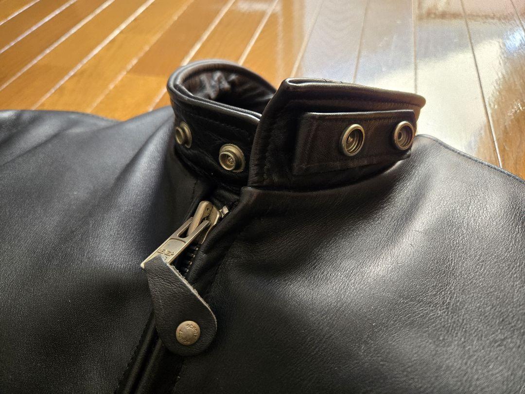 【美品】Schott レザーシングルライダースジャケット 38