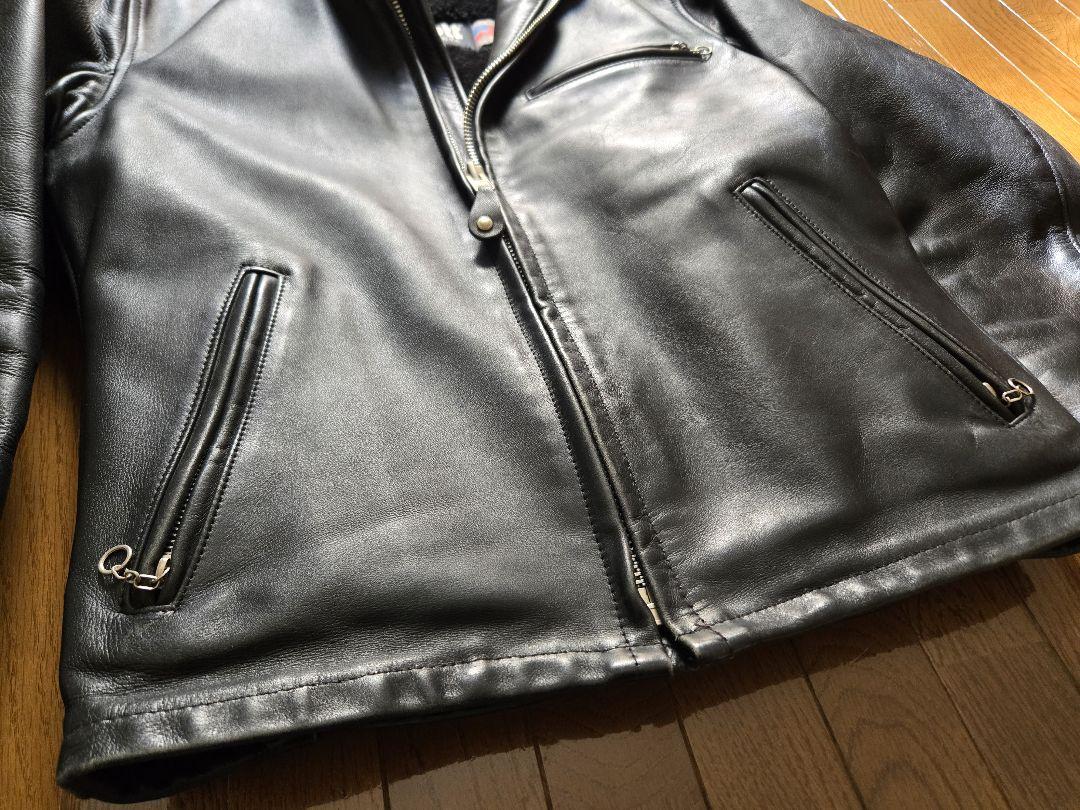 【美品】Schott レザーシングルライダースジャケット 38