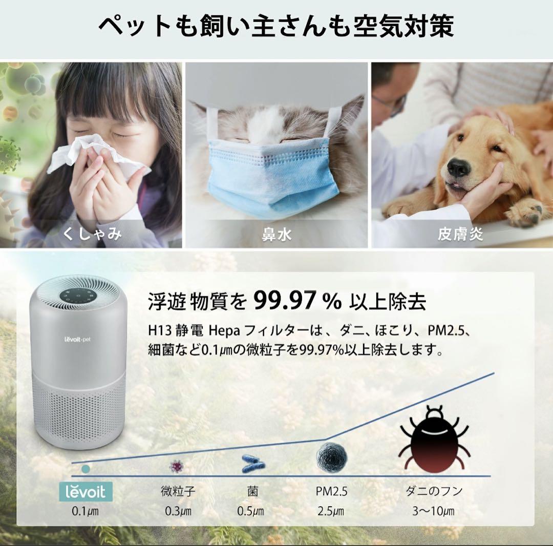 Levoit Core P350 空気清浄機 ホワイト 20畳まで対応