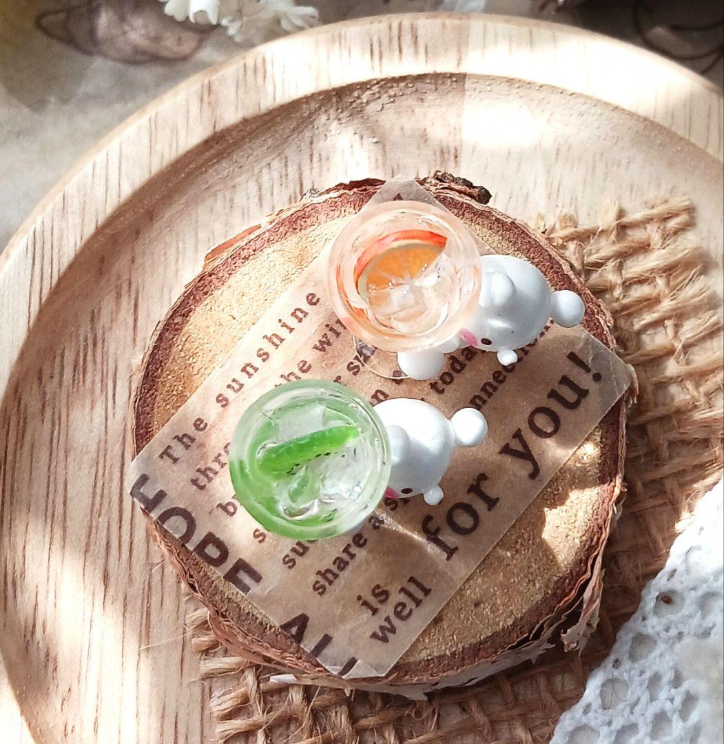 ミニチュアスイーツ しろくまドリンク♡オレンジ&キウイスカッシュ♡