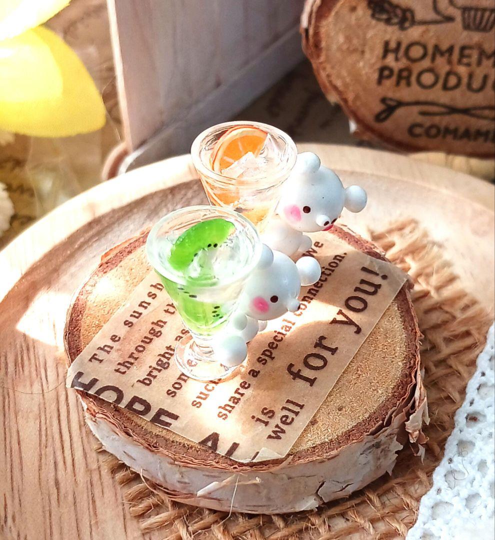 ミニチュアスイーツ しろくまドリンク♡オレンジ&キウイ