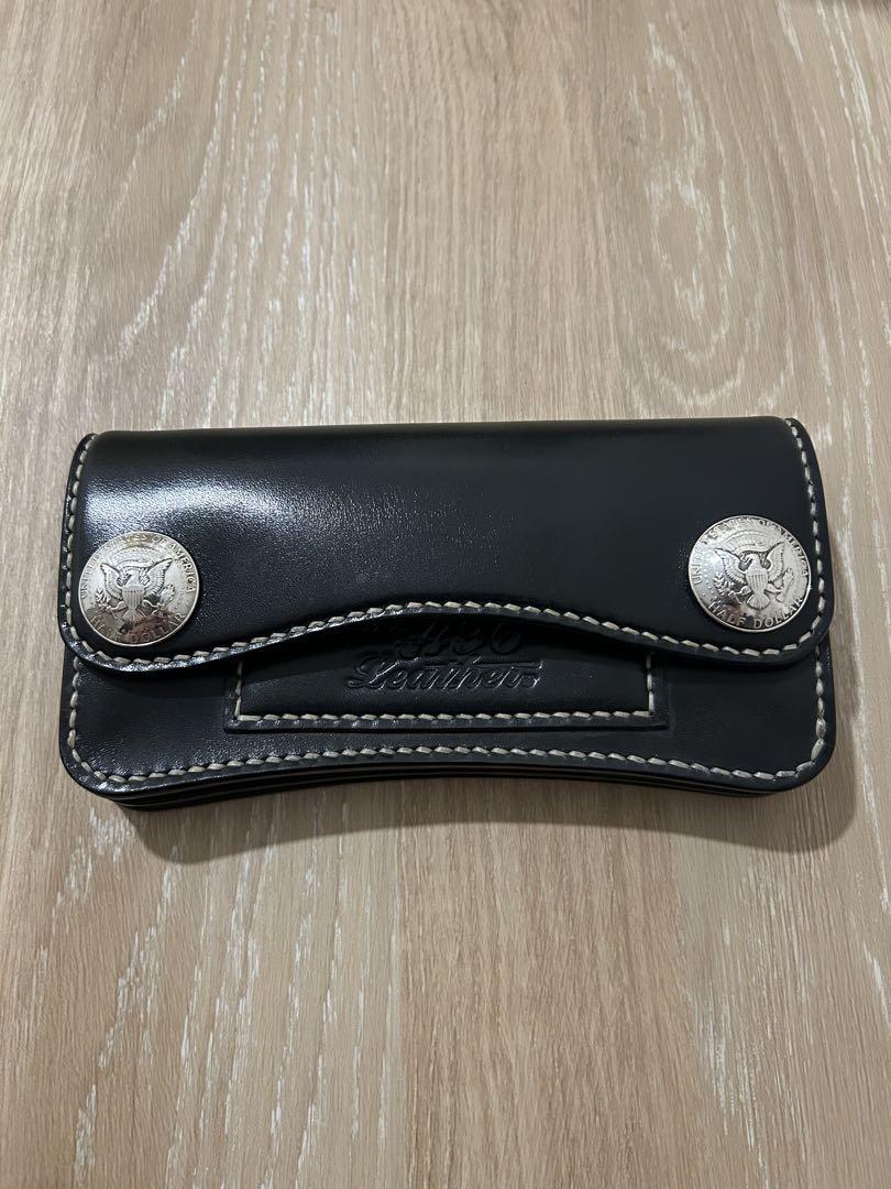 【美品】No.496 レザー 曲線トラッカーウォレット