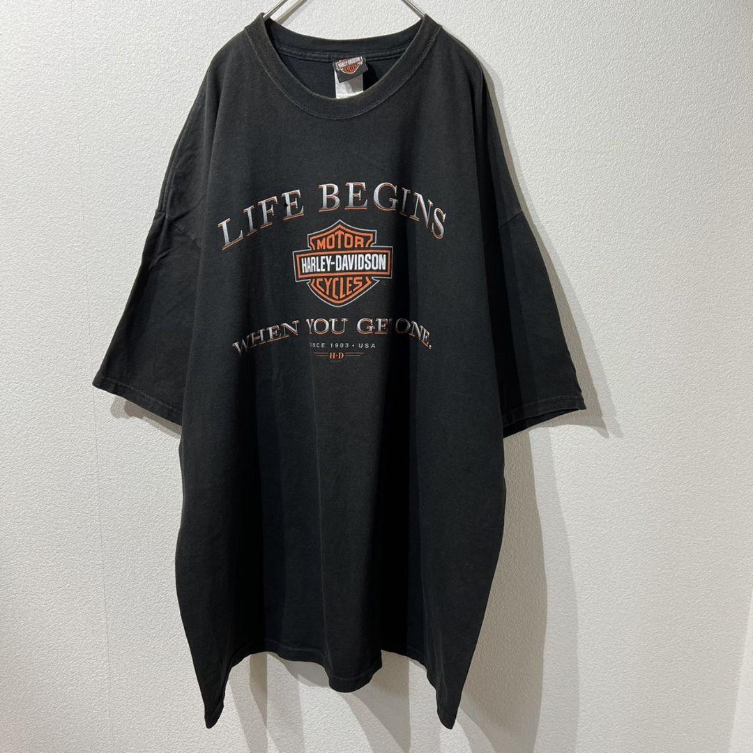 【希少】古着 ハーレーダビッドソン 両面プリント tシャツ ブラック 2XL