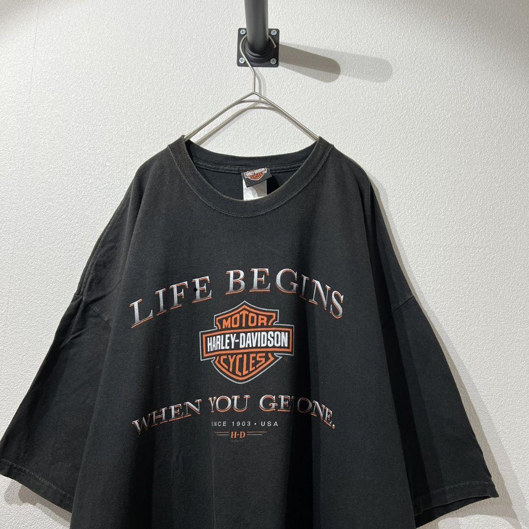 【希少】古着 ハーレーダビッドソン 両面プリント tシャツ ブラック 2XL