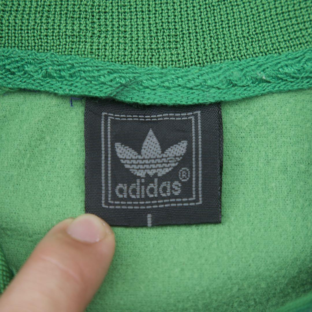 90s adidas ドイツ製　トラックジャケット　グリーン　国旗タグ