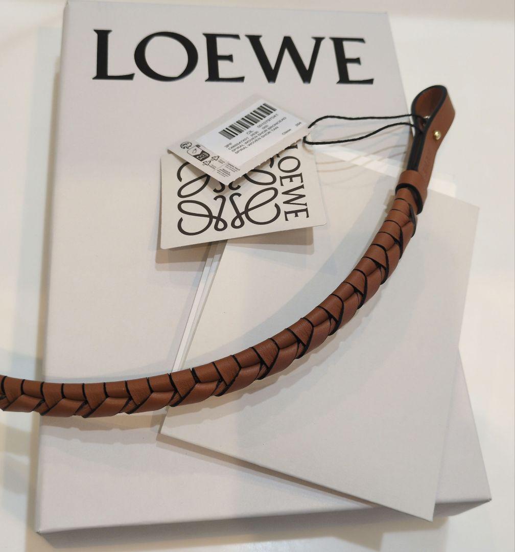 LOEWE ウーブンスパイラルストラップ　タン