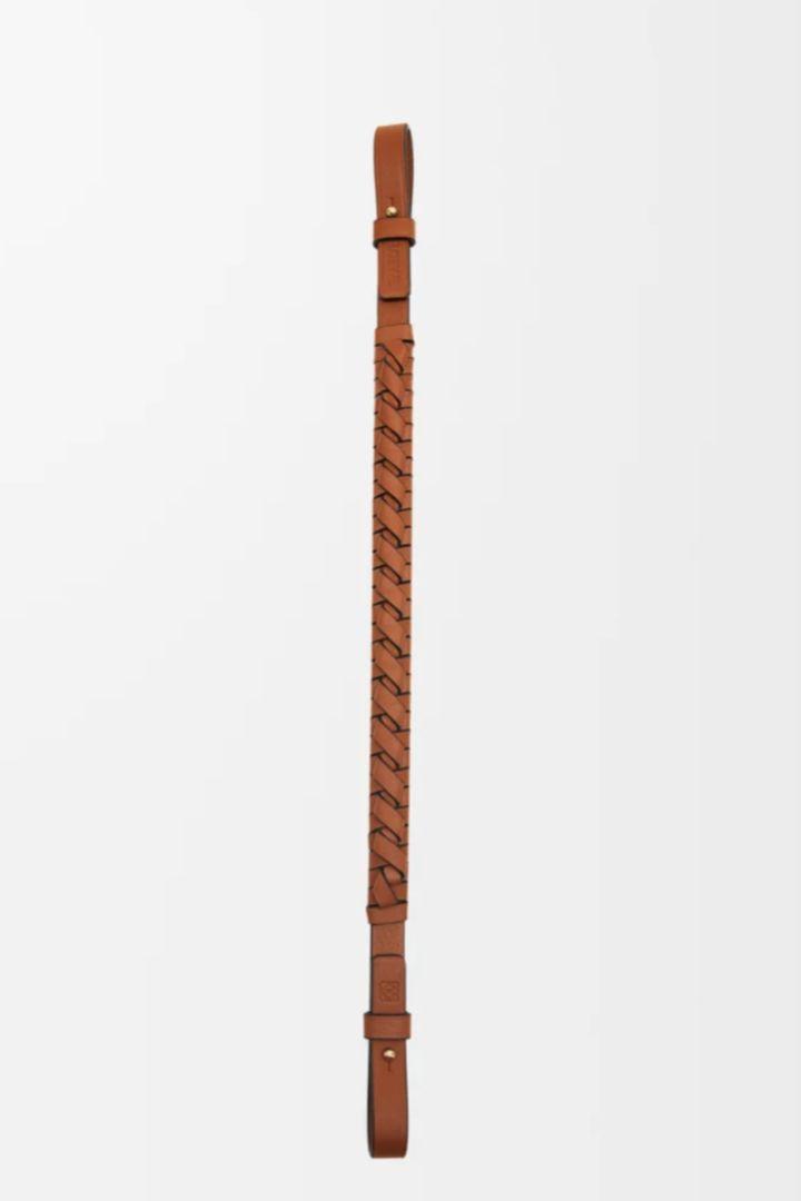 LOEWE ウーブンスパイラルストラップ　タン
