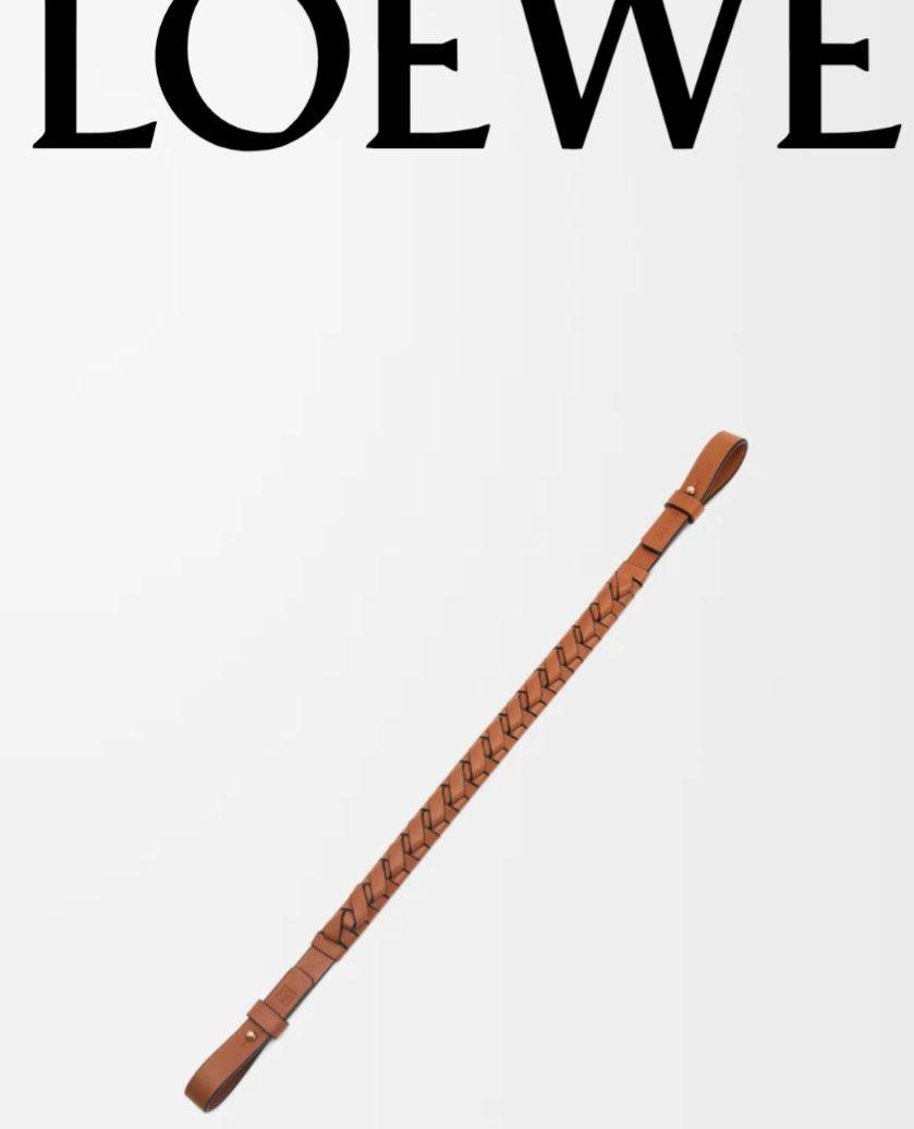 LOEWE ウーブンスパイラルストラップ　タン