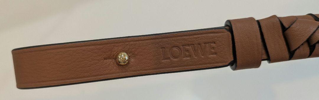 LOEWE ウーブンスパイラルストラップ　タン