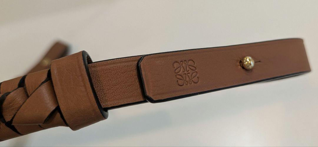 LOEWE ウーブンスパイラルストラップ　タン