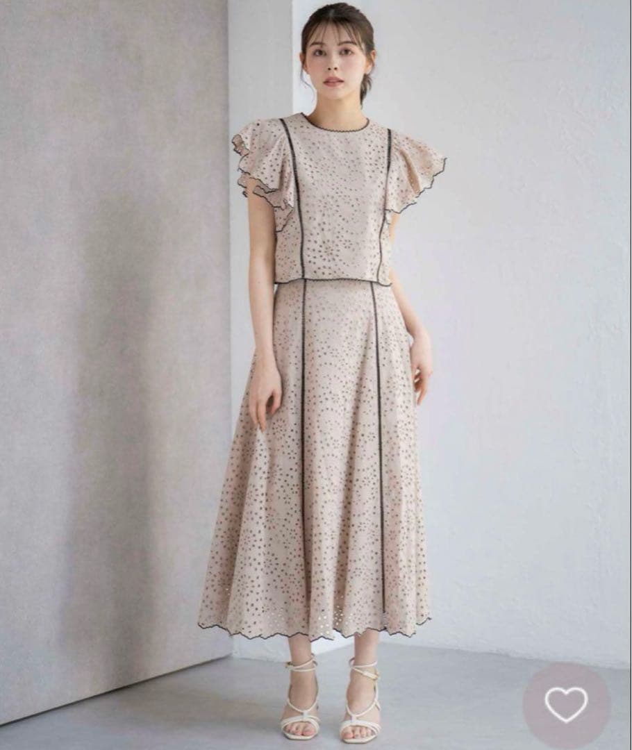 ノエラ★コットンレースブラウス スカートセット