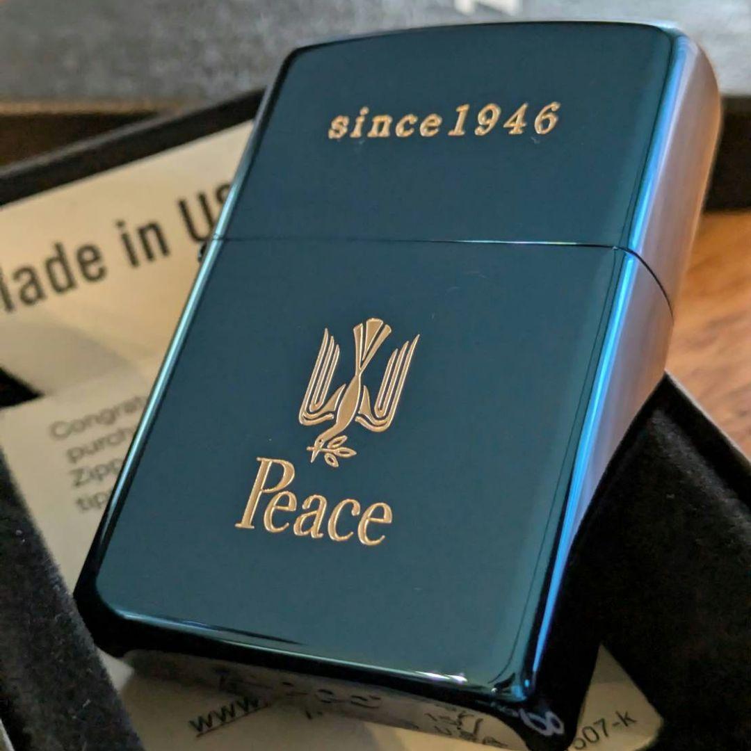 【新品】 ピース Peace ブルーチタン Zippo 限定品