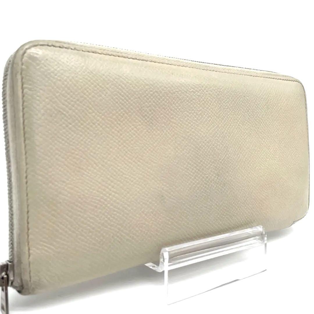 正規品 美品 HERMES アザップ シルクイン ロングウォレット ホワイト系