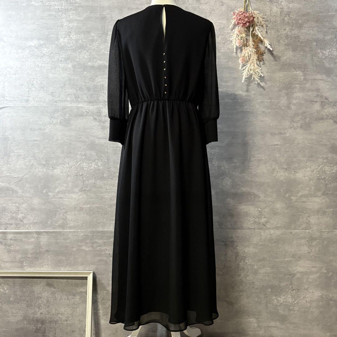 kaene 楊柳シフォンワンピース　ブラック　大きいサイズ　4