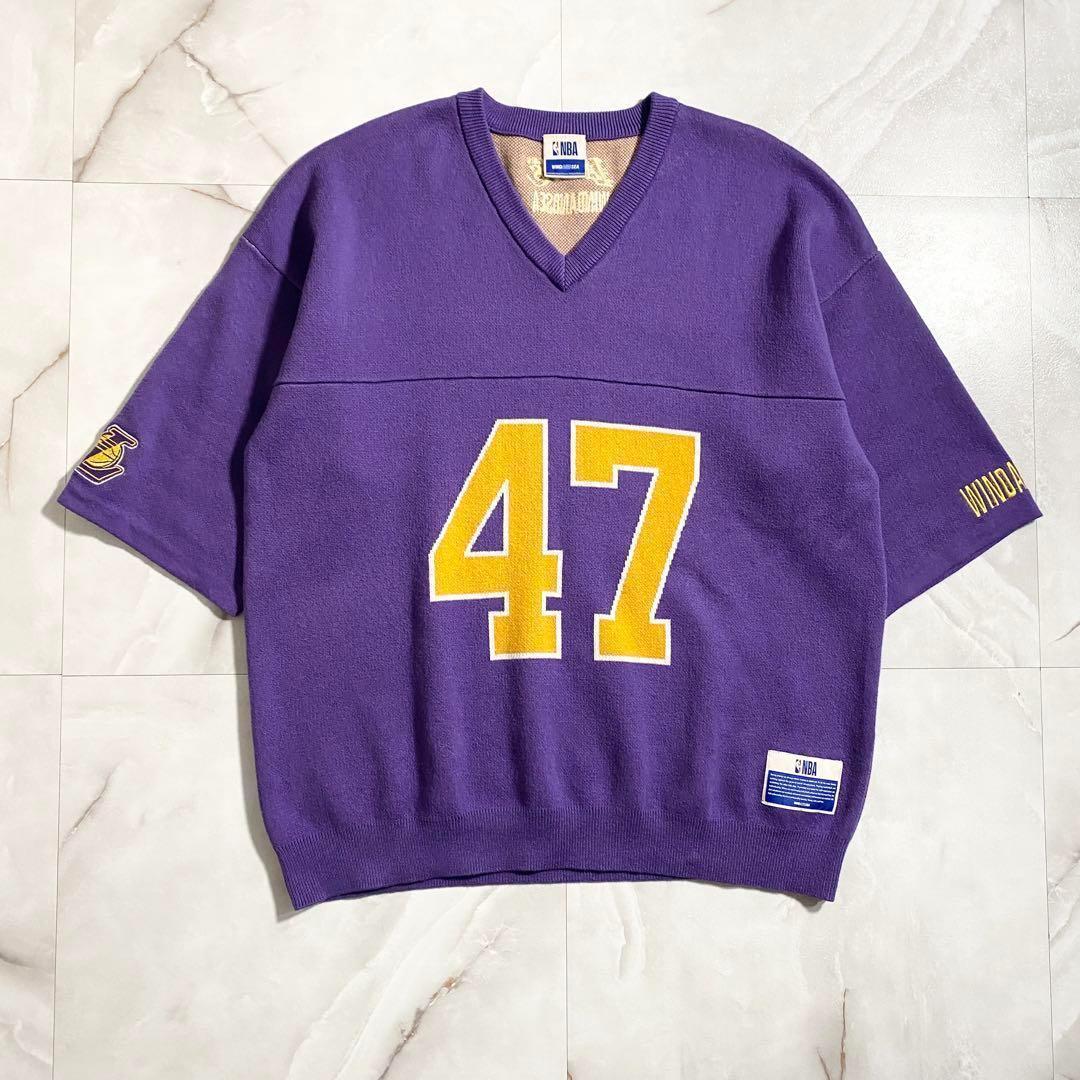 A15667 美品 24ssウィンダンシー×NBA ナンバリング半袖ニット XL