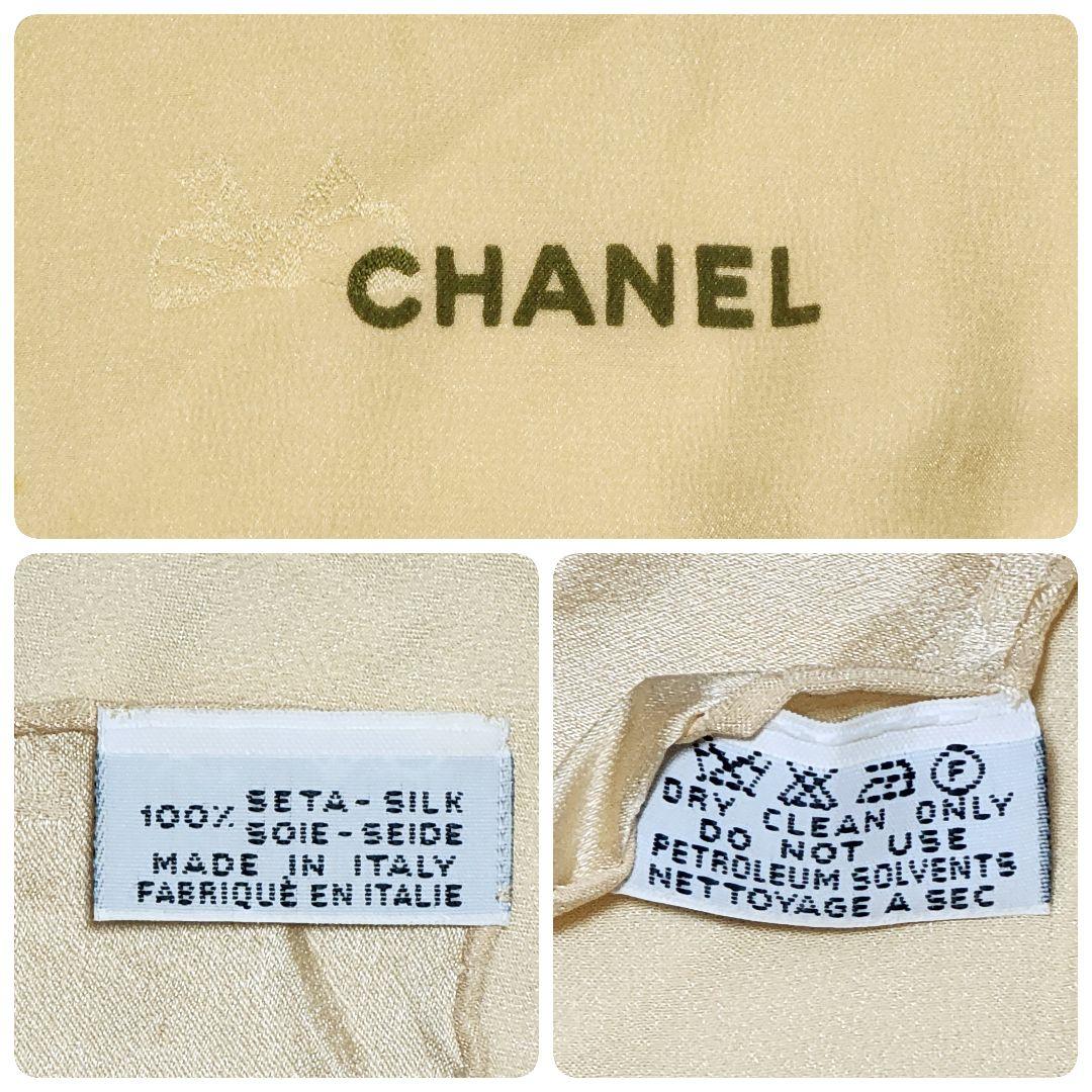 CHANEL シャネル スカーフ シルク 花柄 総柄 ベージュ クリーニング済 ☆CHANEL☆ スカーフ 花 カメリア シルク ベージュ - メルカリ