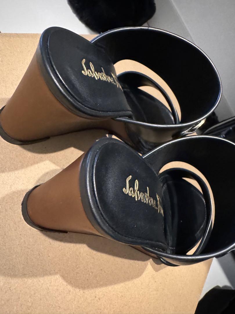 Salvatore Ferragamo ブラック サンダル ヒール8cm