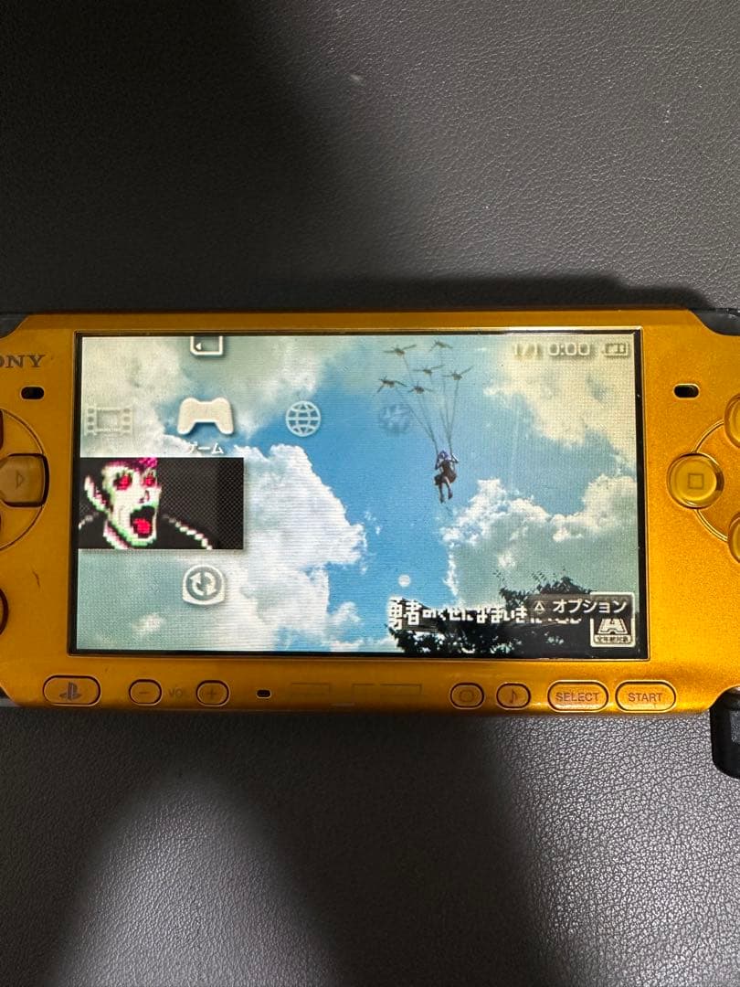 6025 PSP 3000 イエローやや傷や汚れあり UP786_INFO