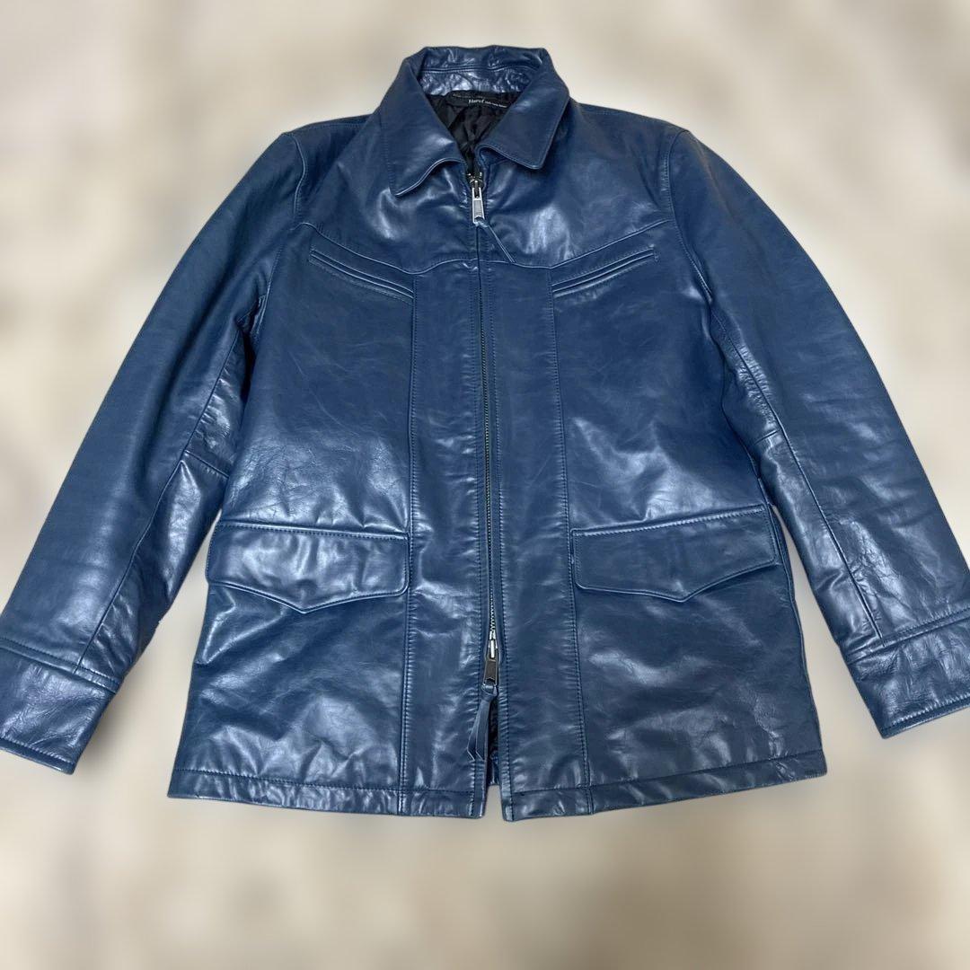 人気のカラー　Haruf レザー ジャケット ライダース　コート