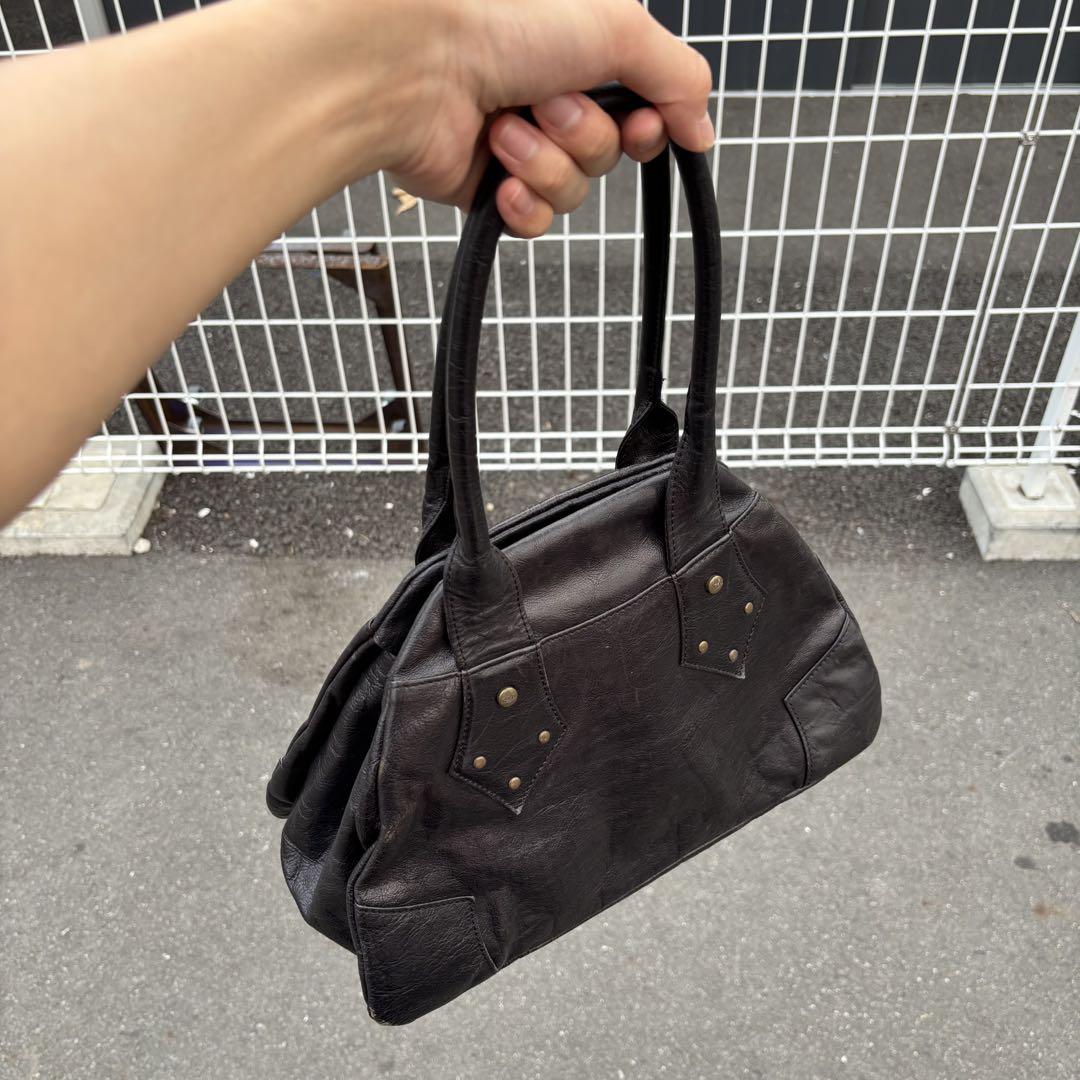 Vivienne Westwood レザー ハンドバッグ y2k グランジ - メルカリ