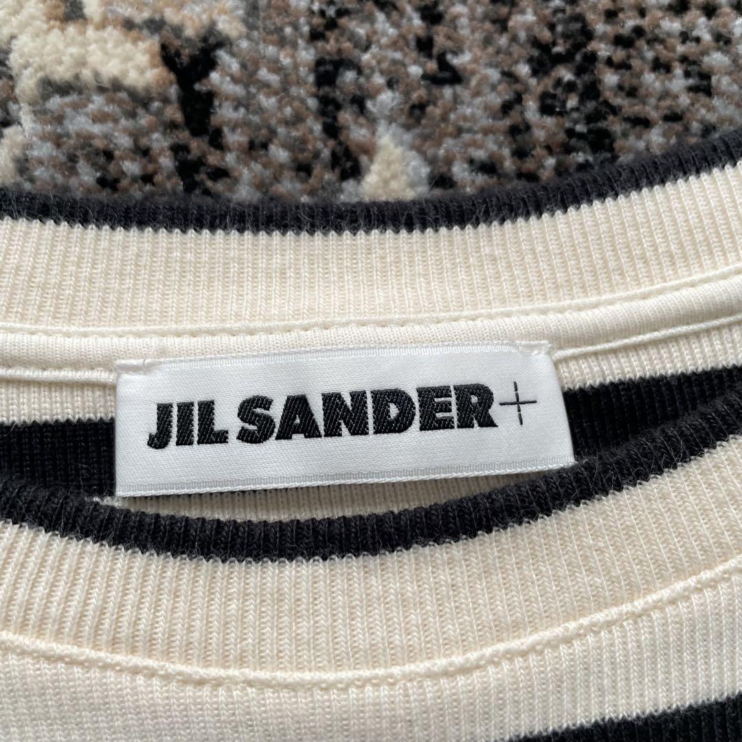JILSANDER ジルサンダー ロゴパッチ ボーダー クルーネックTシャツ M
