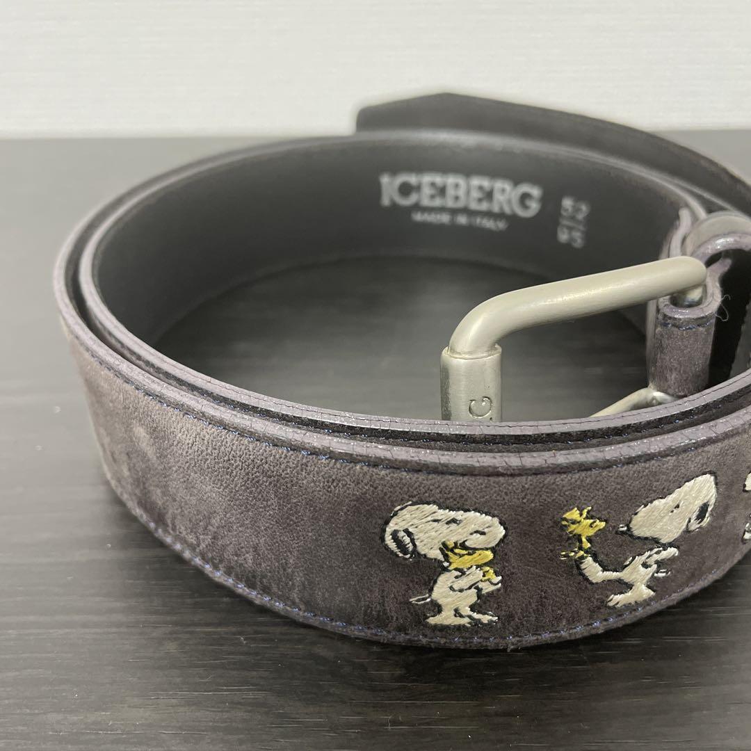 ICEBERG スヌーピー刺繍 レザーベルト イタリア製 - メルカリ