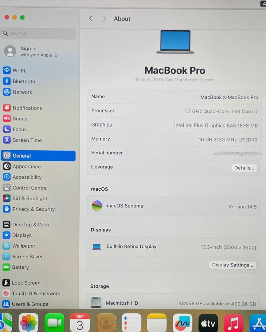 『美品』 MacBook Pro 2020 i7チップ充電回数37回容量 99% 美品』 MacBook Pro 2020 i7チップ充電回数37回容量 99% - メルカリ