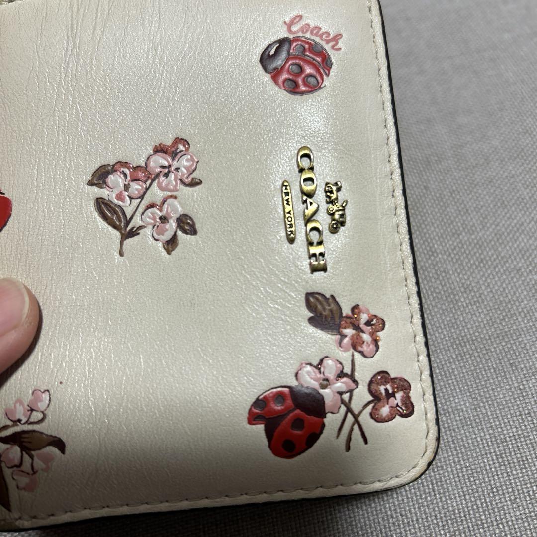 COACH 花とテントウムシ 二つ折り財布