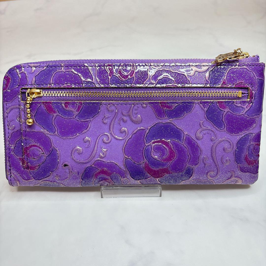 【のんローズ】アナスイ 長財布 マジカルローズ L字 ファスナー パープル 楽天市場】アナスイ ANNA SUI マジカルローズ 長財布 L字