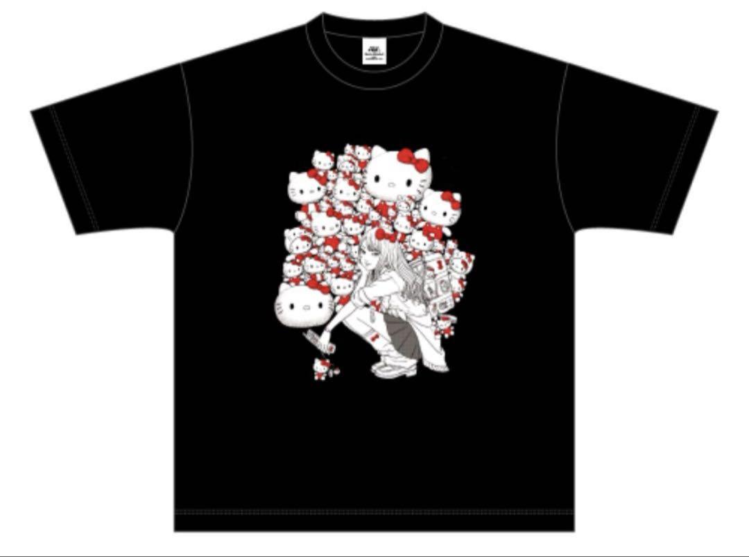 伊藤潤二 サンリオ Tシャツ ギャル富江×ハローキティ Mサイズ とファイル