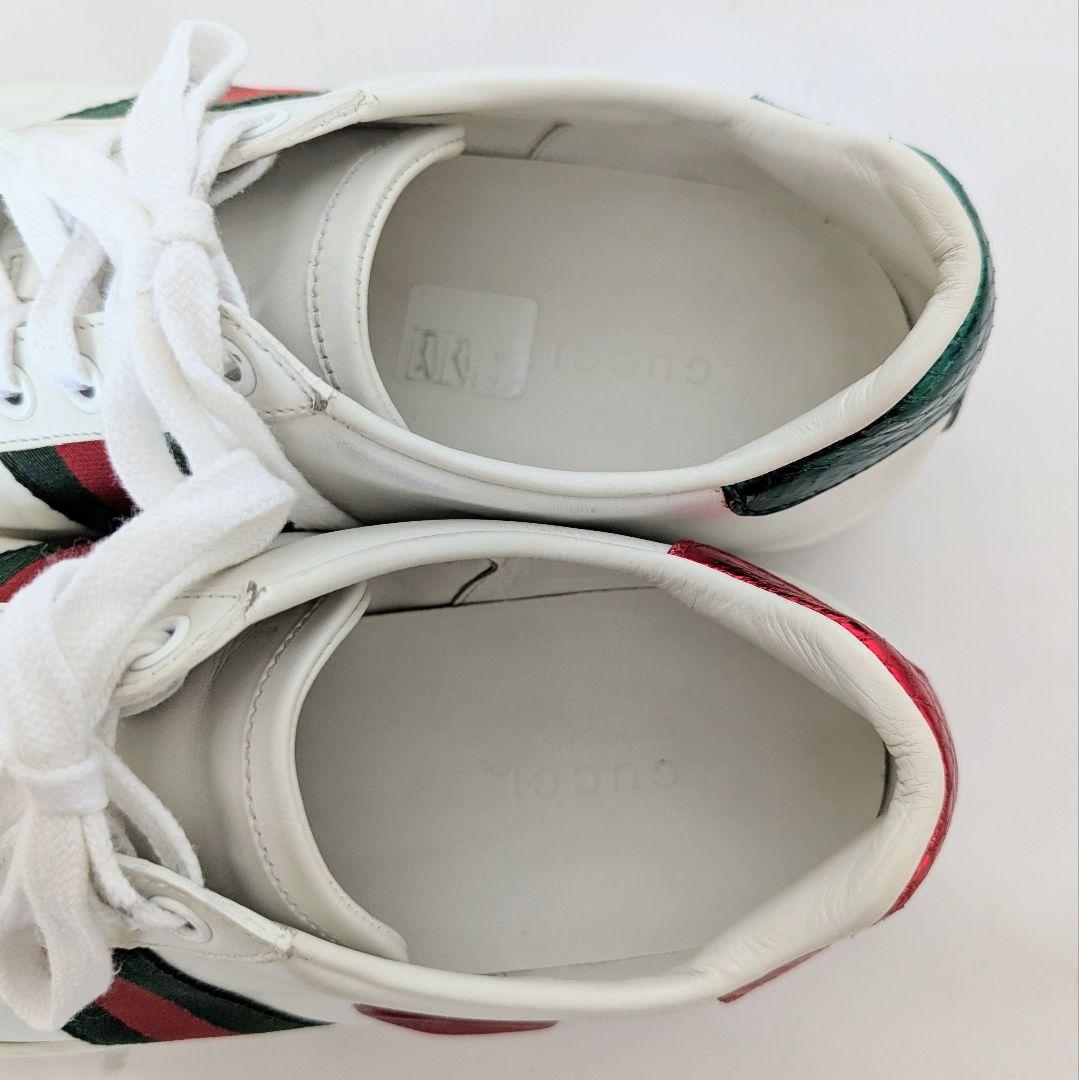 良品◎GUCCI スニーカー シェリーライン エース ハート 白 22.5cm