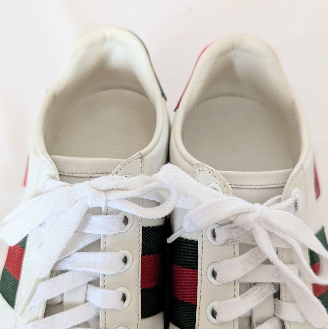 良品◎GUCCI スニーカー シェリーライン エース ハート 白 22.5cm