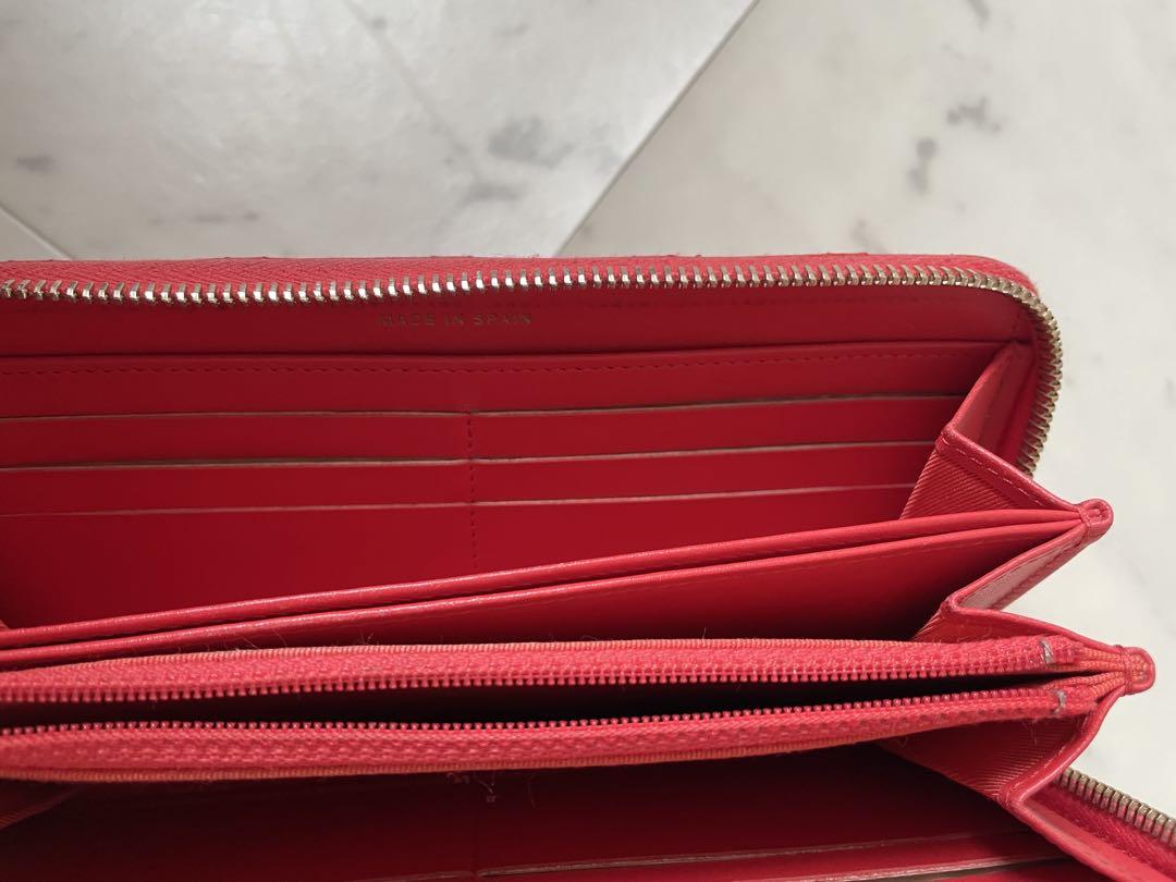 CHANEL シャネル 長財布　マトラッセ　オレンジレッド　ラムスキン♡