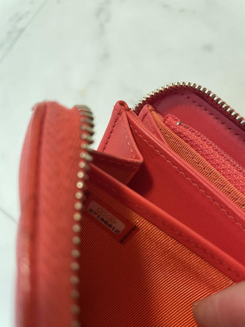 CHANEL シャネル 長財布　マトラッセ　オレンジレッド　ラムスキン♡