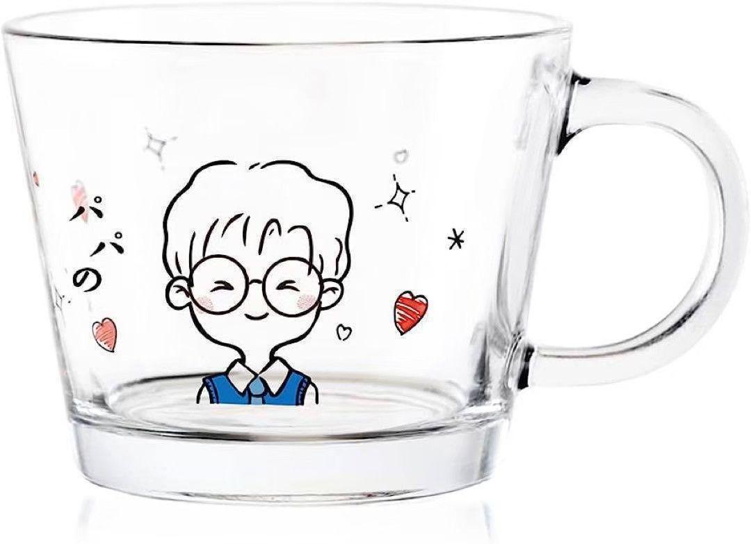 耐熱ガラス❣️パパ 父 誕生日 大きい コップ スープカップ