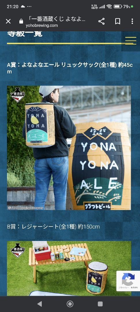 一番酒蔵くじ よなよなエール A賞 よなよなエールリュックサック