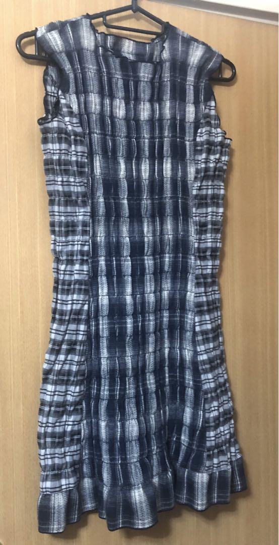 Darich ダーリッチ　チェックコンビミニワンピース　NVY ネイビー