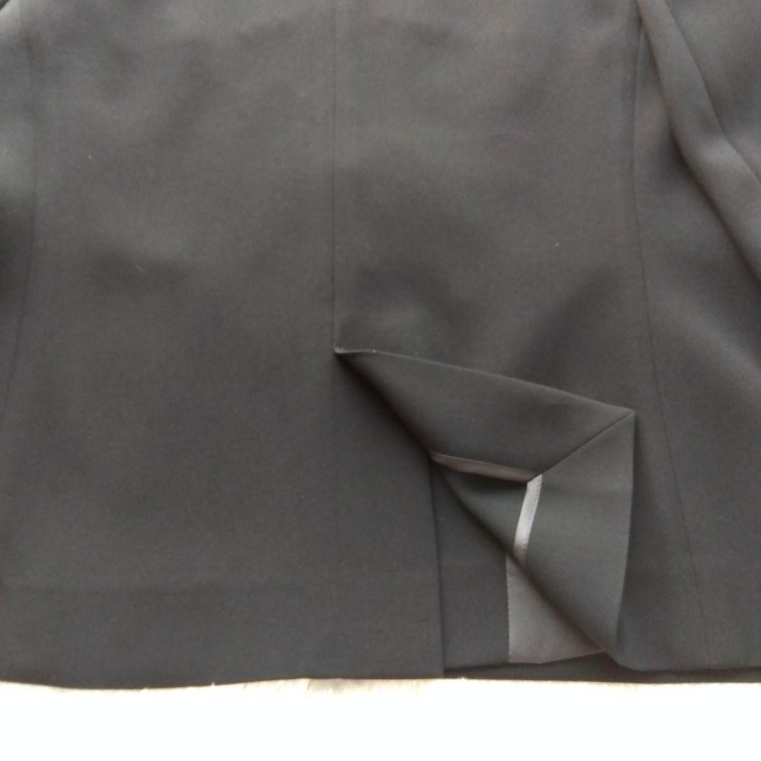 ♡美品♡23区 トリアセダブルジョーゼット ノーカラージャケット 洗える 黒 L