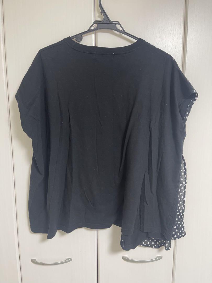 ズッカ zucca 半袖Tシャツ　ドット　白　水玉　ミックスドット　ドルマン ズッカ zucca 半袖Tシャツ ドット 白 水玉 ミックスドット ドルマン