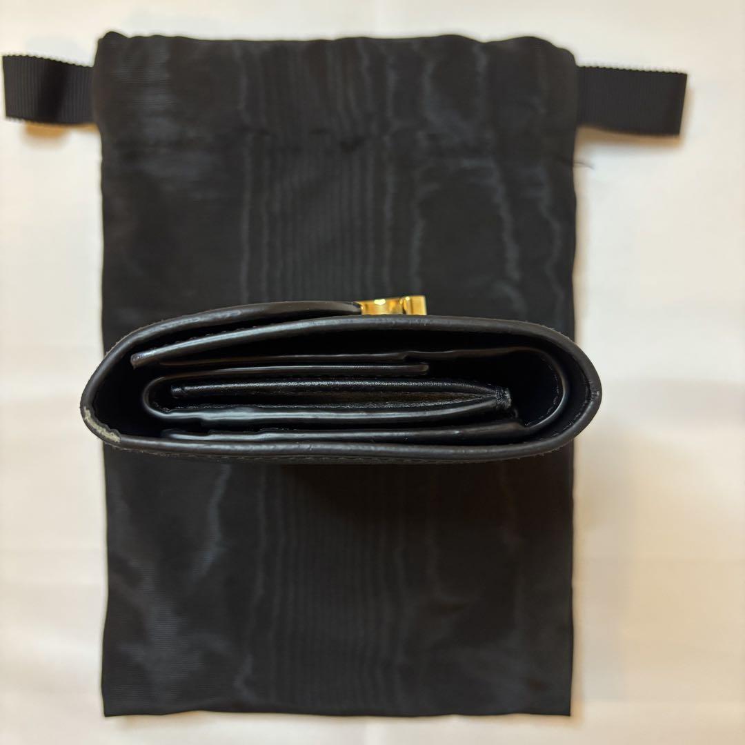 【箱付き】CELINE トリオンフ スモール フラップウォレット ブラック
