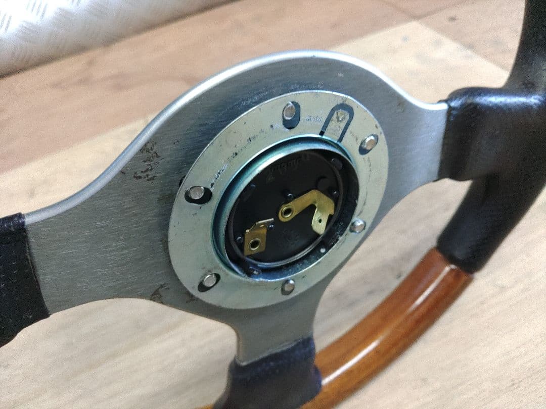 MOMO モモ ウッド fighter レザー コンビ ステアリング ハンドル