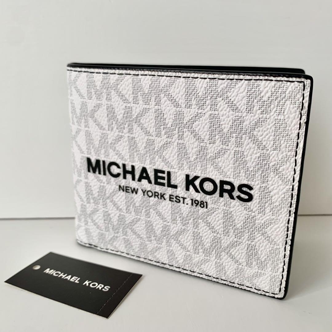 【MICHAEL KORS】マイケルコース　二つ折り財布　メンズ　ホワイト　新品