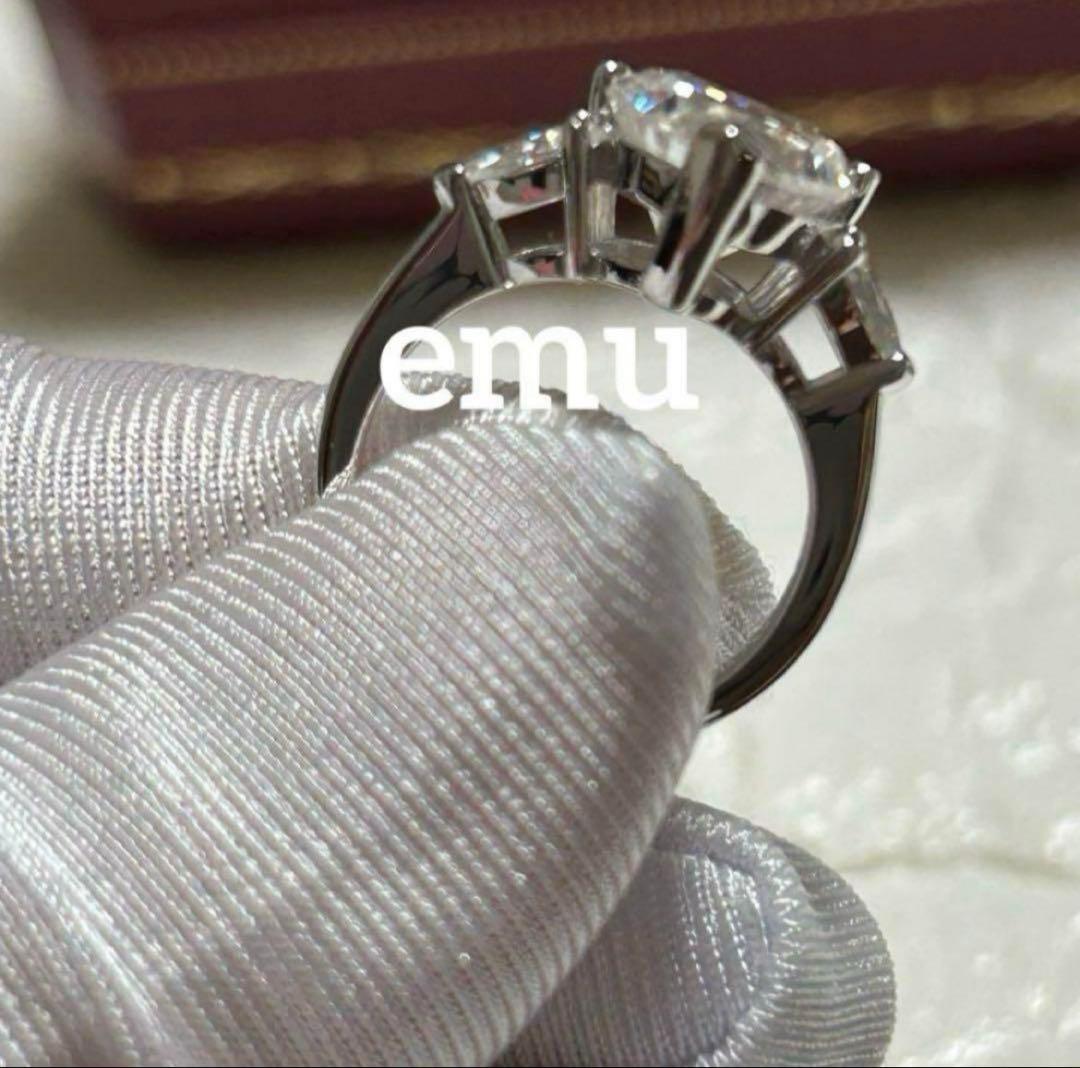 3ct / 最高級モアサナイト/ ハートシェイプリング