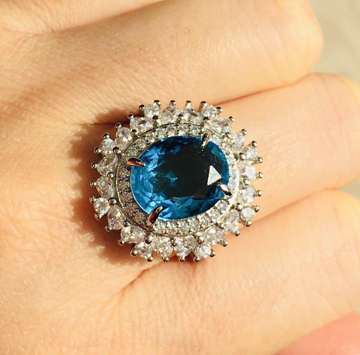 Zircon リング Aquamarine ブルー