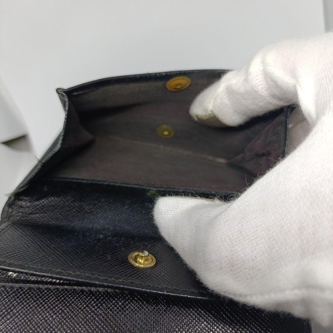 プラダ三つ折り財布 PRADA折財布ブラック