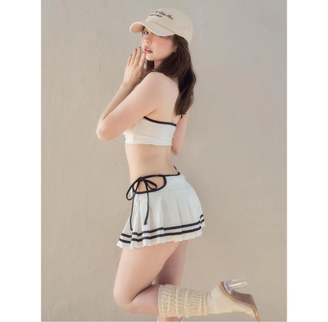 andmary Coco pleats swimwear White - メルカリ