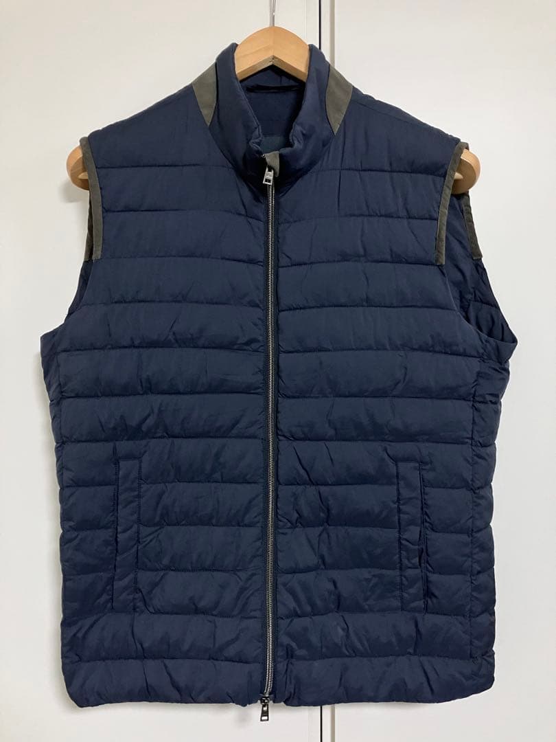HERNOヘルノの中綿ベスト 48サイズ ネイビー 紺L・HERNO
