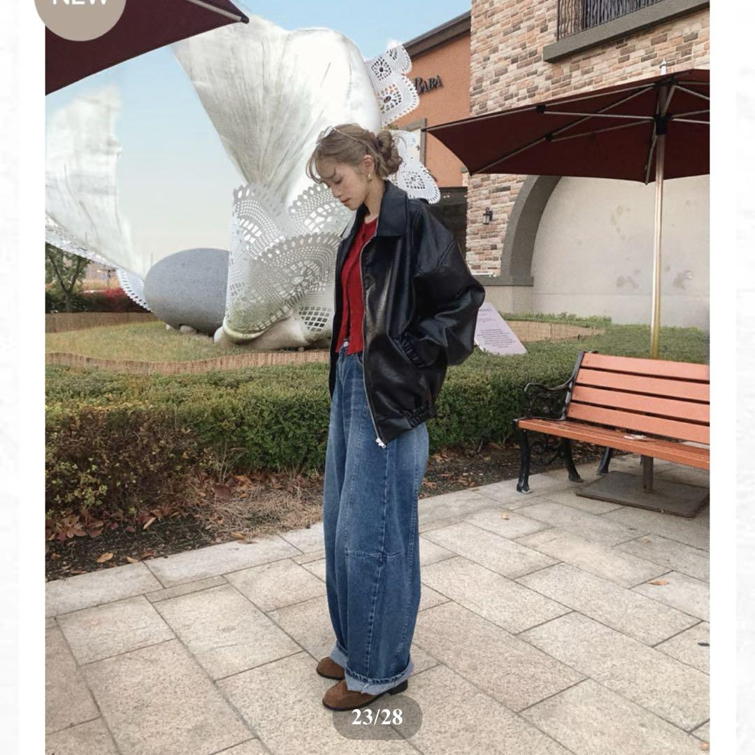 nalm. バレルレッグワイドデニム　デニム