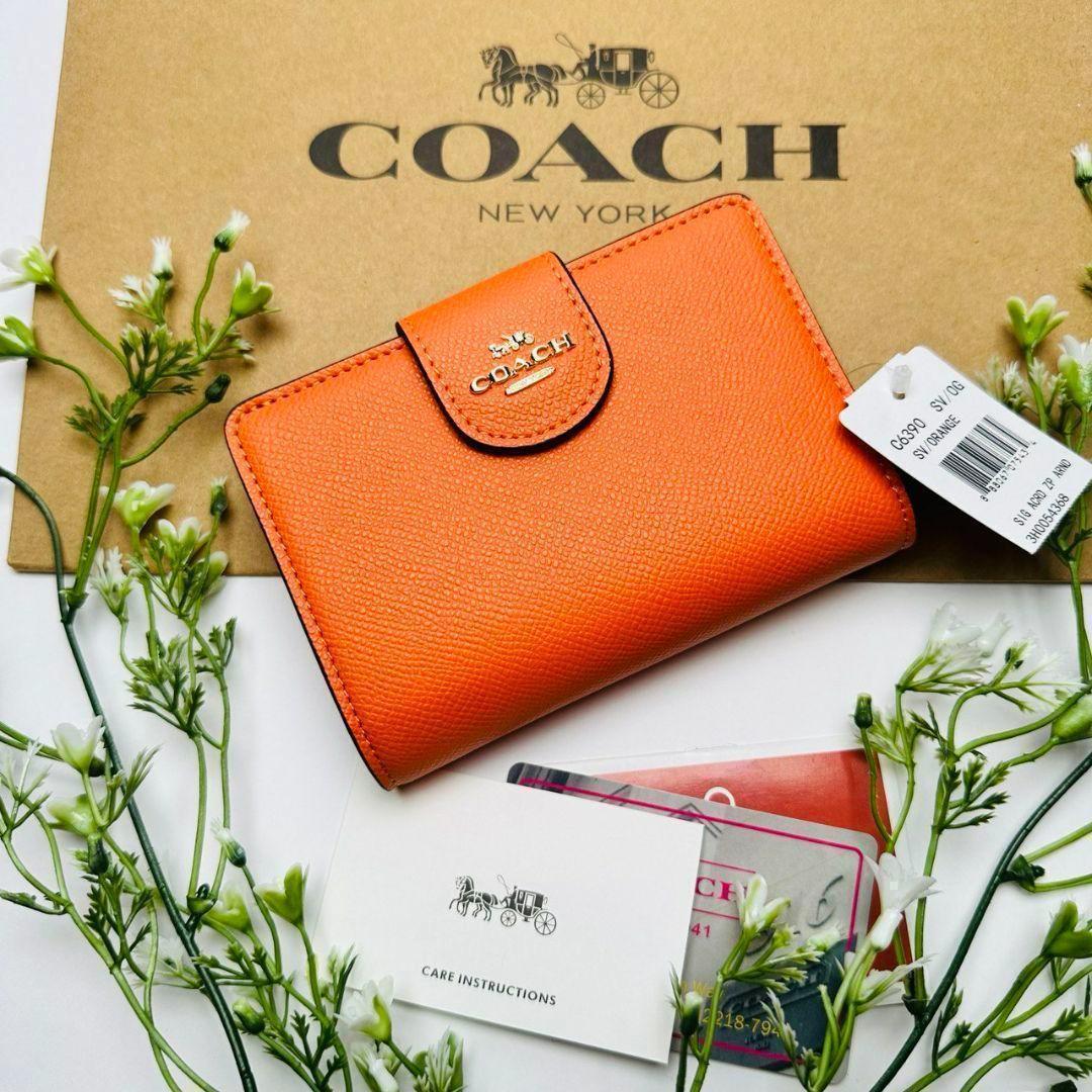 新商品 COACHコーチ 箱付オレンジ色